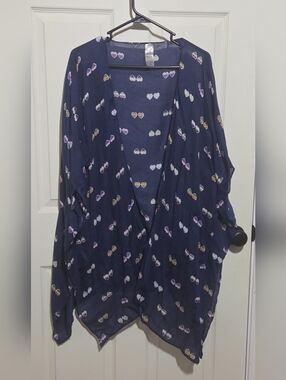 thin navy pride heart cardigan